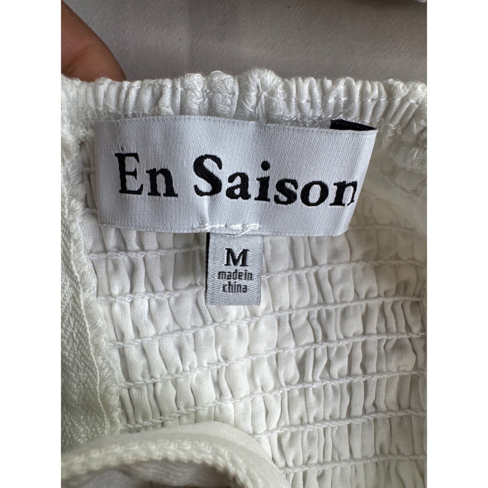 En Saison White Eyelet Two Piece Set Crop Top Maxi Skirt Cotton medium festival - Picture 3 of 16